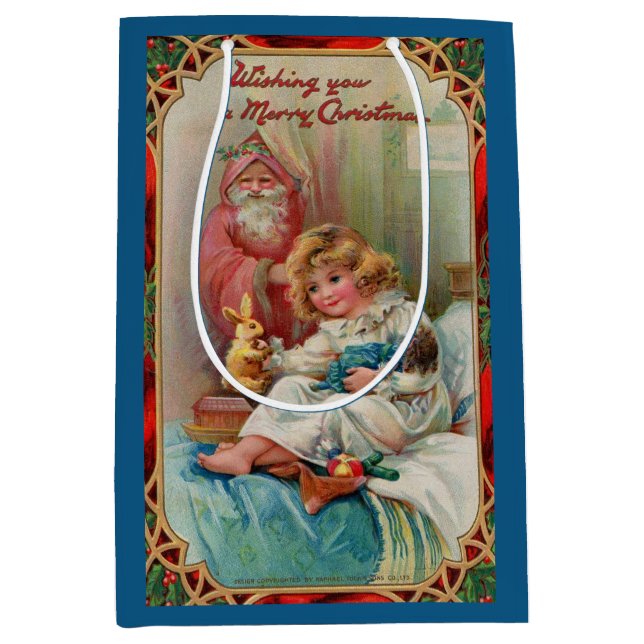 Santa Claus wishing you a Merry Christmas Medium Gift Bag (Front)
