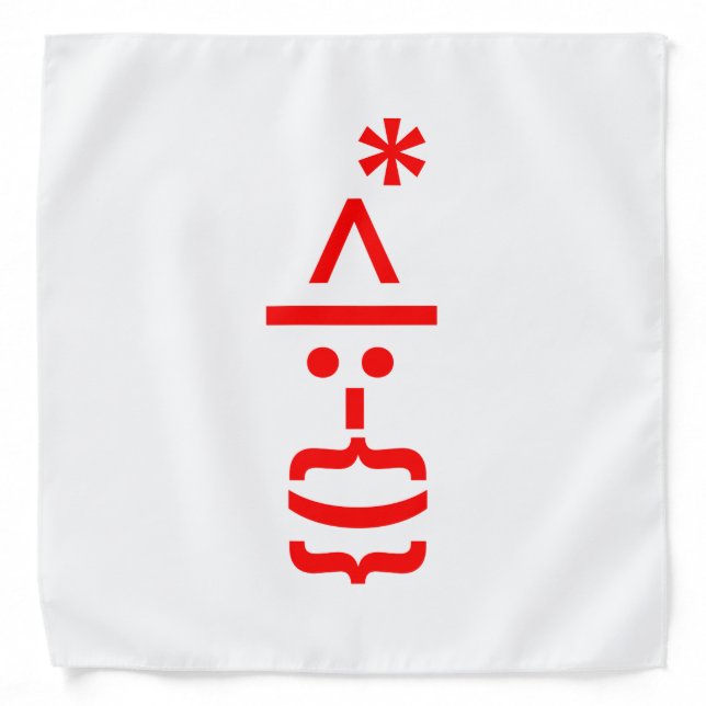 Santa Claus with Beard Christmas Emoticon Bandana (Front)