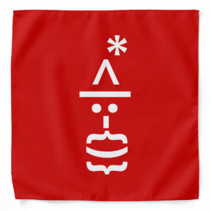 Santa Claus with Beard Christmas Emoticon Bandana
