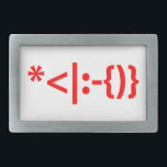 Santa Claus with Beard Christmas Emoticon Belt Buckle<br><div class="desc">Funny Geeky Santa Claus with Beard Emoticon Xmas ASCII Text Art.

Globe Trotters specialises in idiosyncratic imagery from around the globe. Here you will find unique Greeting Cards,  Postcards,  Posters,  Mousepads and more.</div>