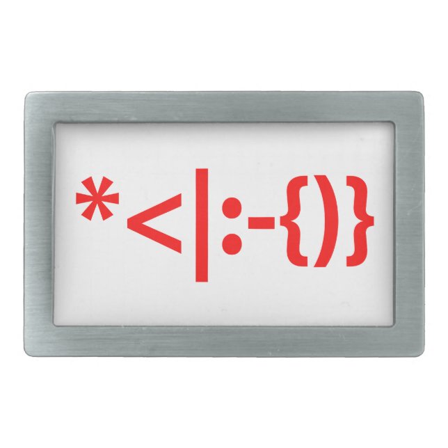 Santa Claus with Beard Christmas Emoticon Belt Buckle (Front)