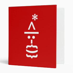 Santa Claus with Beard Christmas Emoticon Binder