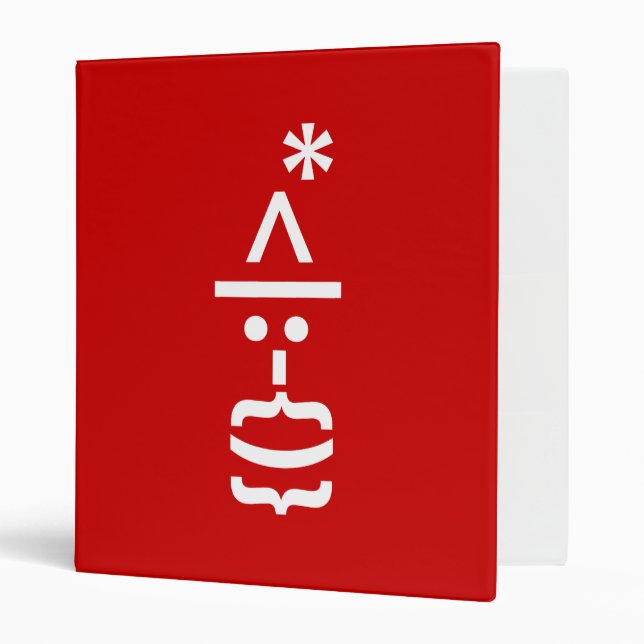 Santa Claus with Beard Christmas Emoticon Binder (Front/Inside)