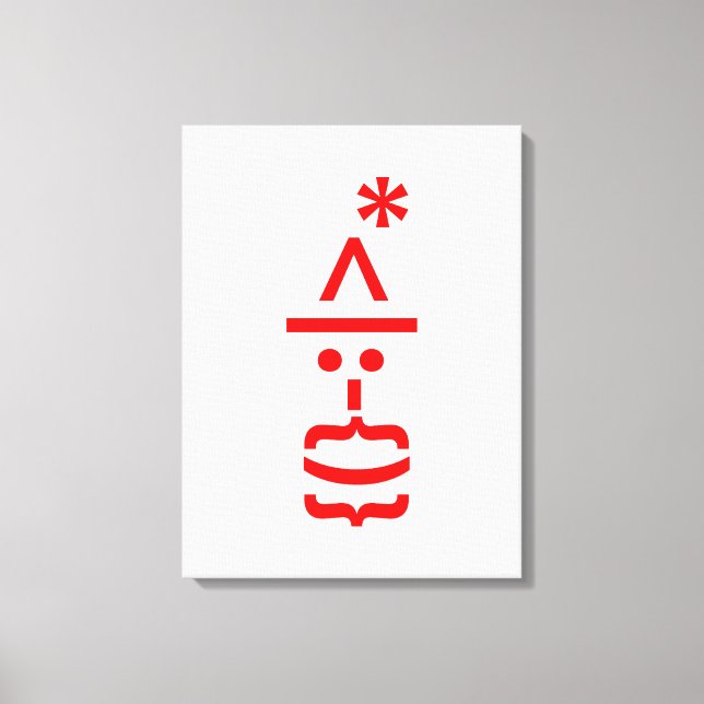 Santa Claus with Beard Christmas Emoticon Canvas Print (Front)