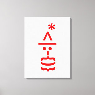 Santa Claus with Beard Christmas Emoticon Canvas Print