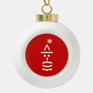 Santa Claus with Beard Christmas Emoticon Ceramic Ball Christmas Ornament
