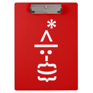 Santa Claus with Beard Christmas Emoticon Clipboard