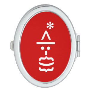 Santa Claus with Beard Christmas Emoticon Compact Mirror