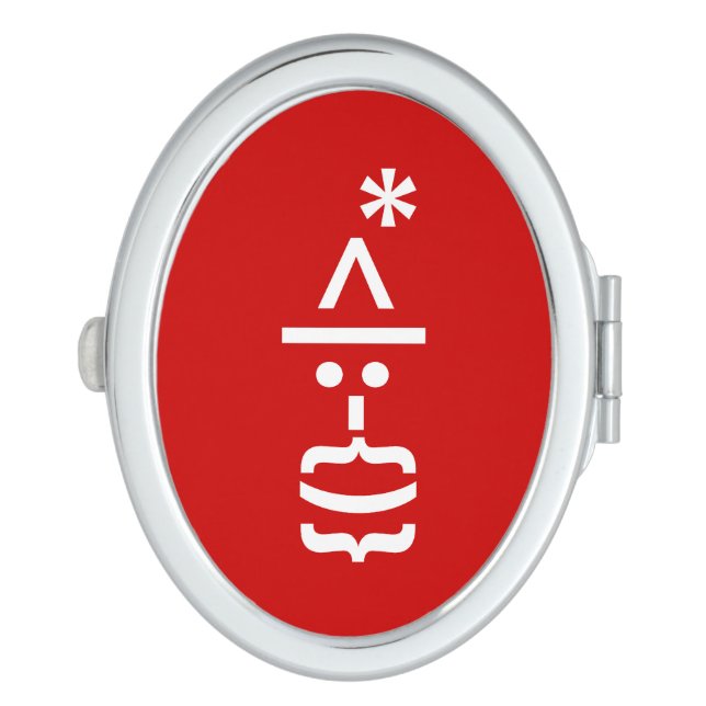 Santa Claus with Beard Christmas Emoticon Compact Mirror (Side)