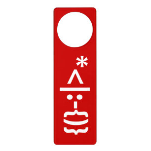 Santa Claus with Beard Christmas Emoticon Door Hanger