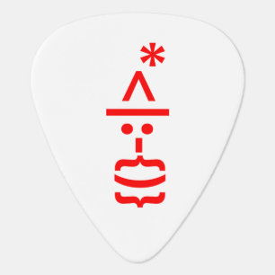 Santa Claus with Beard Christmas Emoticon Guitar Pick