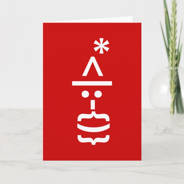 Santa Claus with Beard Christmas Emoticon Holiday Card (Front)