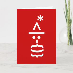 Santa Claus with Beard Christmas Emoticon Holiday Card