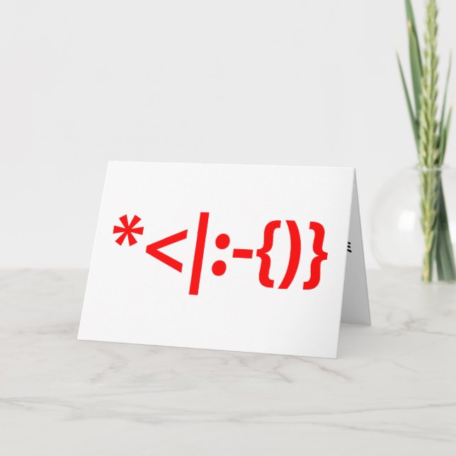 Santa Claus with Beard Christmas Emoticon Holiday Card (Front)