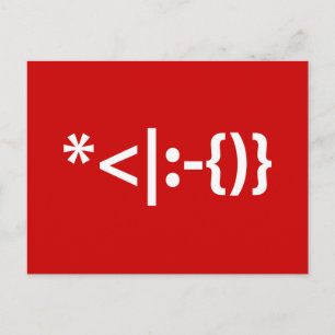 Santa Claus with Beard Christmas Emoticon Holiday Postcard