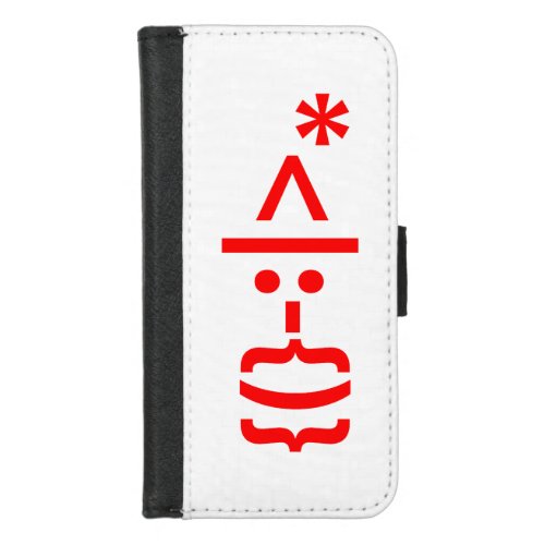 Santa Claus with Beard Christmas Emoticon iPhone 87 Wallet Case