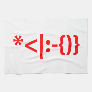 Santa Claus with Beard Christmas Emoticon Kitchen Towel