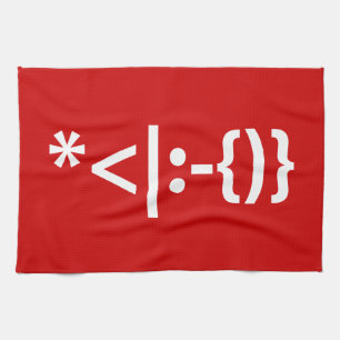 Santa Claus with Beard Christmas Emoticon Kitchen Towel