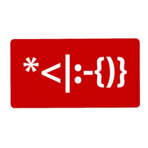 Santa Claus with Beard Christmas Emoticon Label