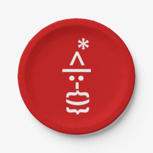 Santa Claus with Beard Christmas Emoticon Paper Plates
