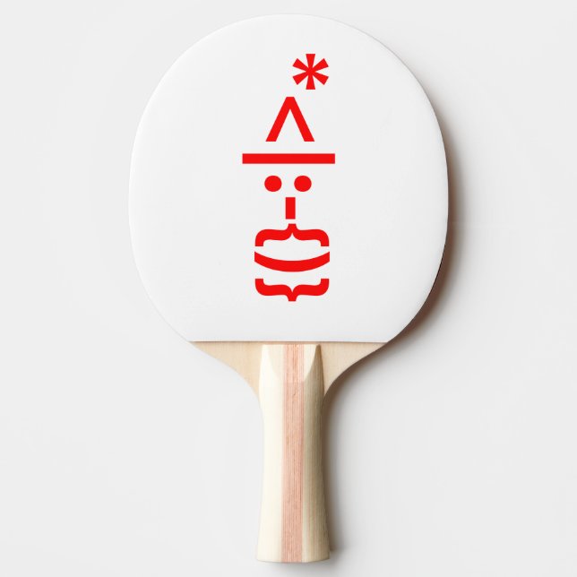 Santa Claus with Beard Christmas Emoticon Ping-Pong Paddle (Front)