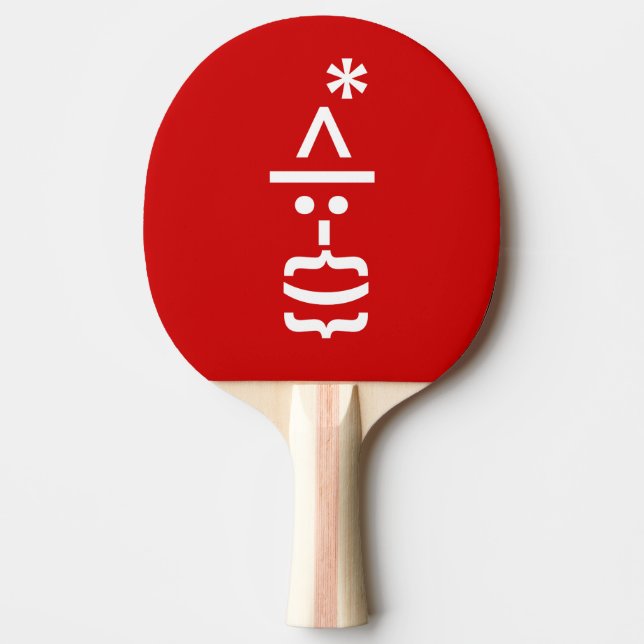Santa Claus with Beard Christmas Emoticon Ping-Pong Paddle (Front)