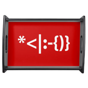 Santa Claus with Beard Christmas Emoticon Serving Tray