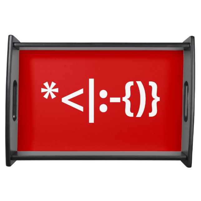 Santa Claus with Beard Christmas Emoticon Serving Tray (Front)