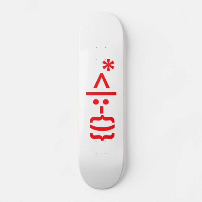 Santa Claus with Beard Christmas Emoticon Skateboard Deck (Front)