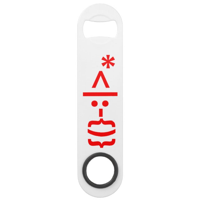 Santa Claus with Beard Christmas Emoticon Speed Bottle Opener (Back)