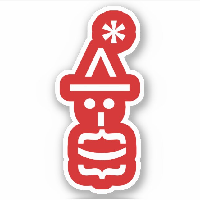 Santa Claus with Beard Christmas Emoticon Sticker (Front)