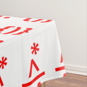 Santa Claus with Beard Christmas Emoticon Tablecloth
