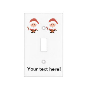 Santa Claus with candy cane cartoon Light Switch Cover