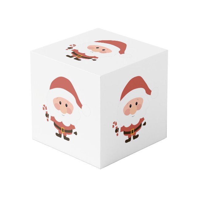 Santa Claus with candycane cartoon Cube (Front Angled)
