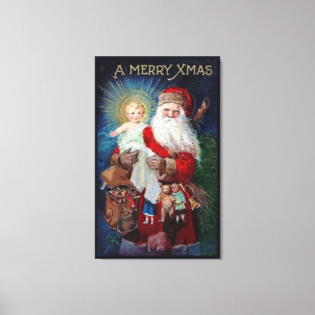 Santa Claus with Christ Child Canvas Print (Front)