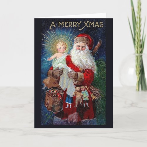 Santa Claus with Christ Child Holiday Card