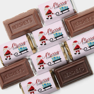 Santa Claus with Christmas Gift Candy Wrapper Hershey's Miniatures