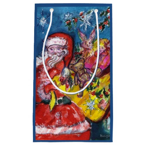 SANTA CLAUS WITH CHRISTMAS GIFT SACK SMALL GIFT BAG