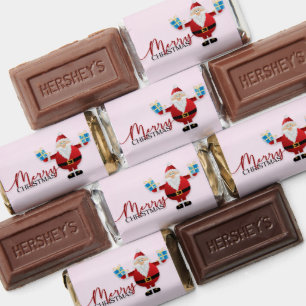 Santa Claus with Christmas Gifts Candy Wrapper Hershey's Miniatures