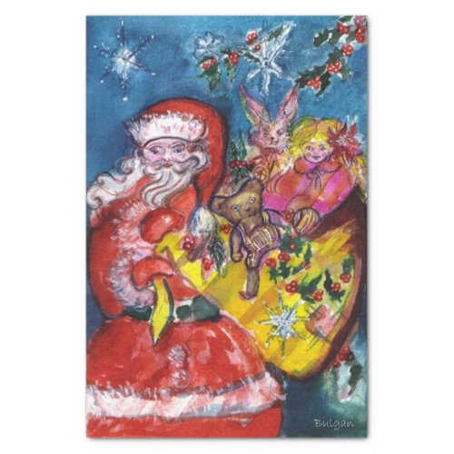 SANTA CLAUS WITH CHRISTMAS GIFTS TISSUE PAPER