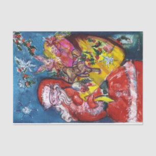 SANTA CLAUS WITH CHRISTMAS GIFTS TISSUE PAPER