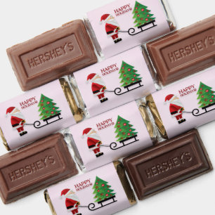 Santa Claus with Christmas Tree Candy Wrapper Hershey's Miniatures