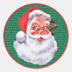 Santa Stickers For Envelopes Waterproof Christmas Foam Decals