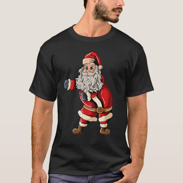Santa Claus with Christmashat Floss Dance on Chris T-Shirt (Front)