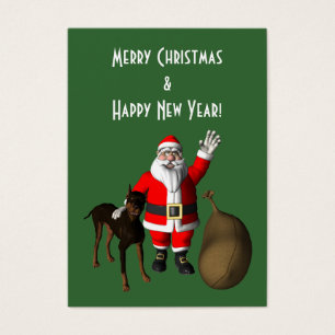 Santa Claus With Doberman Pinscher
