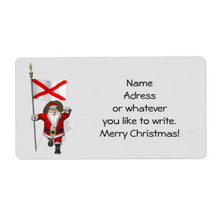 Santa Claus With Ensign Of Alabama Label