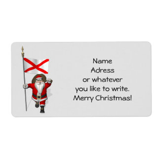 Santa Claus With Ensign Of Alabama Label