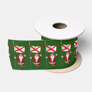 Santa Claus With Ensign Of Alabama Satin Ribbon