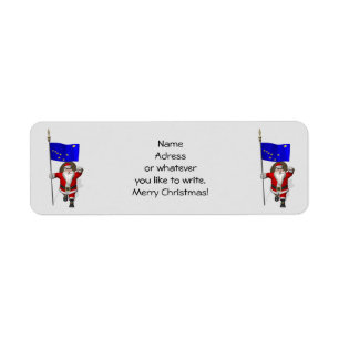 Santa Claus With Ensign Of Alaska Label