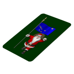 Santa Claus With Ensign Of Alaska Magnet